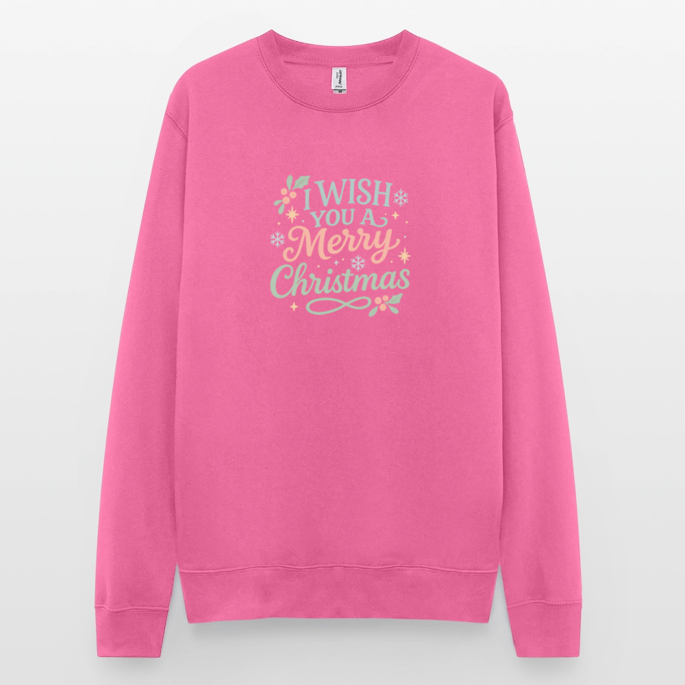 Unisex Pullover "I wish you a Merry Christmas" - Pink