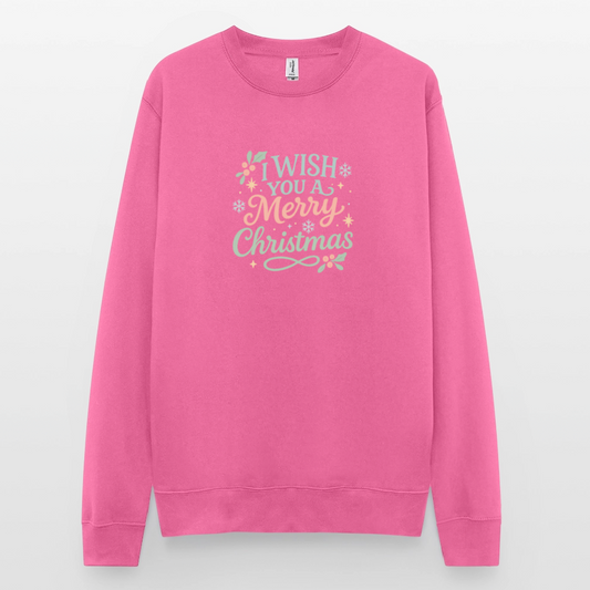 Unisex Pullover "I wish you a Merry Christmas" - Pink