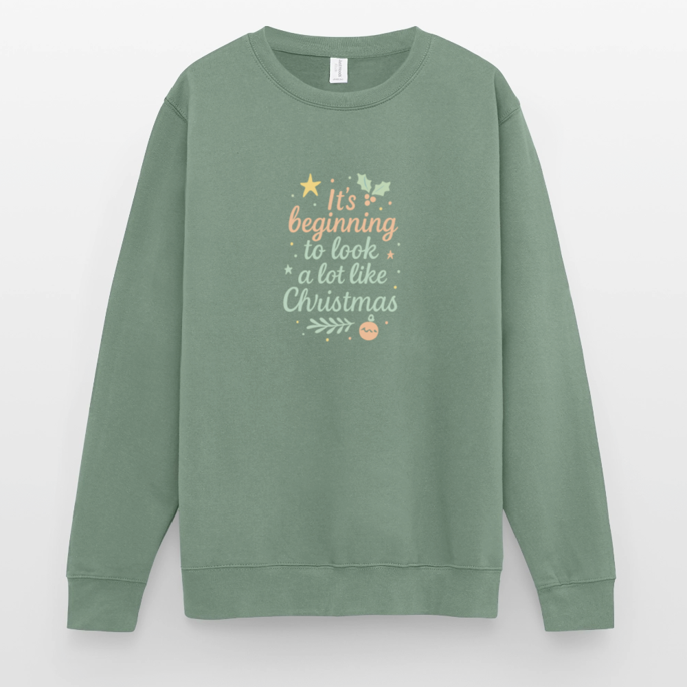 Unisex Pullover "It's beginning to look like Christmas" - Graugrün