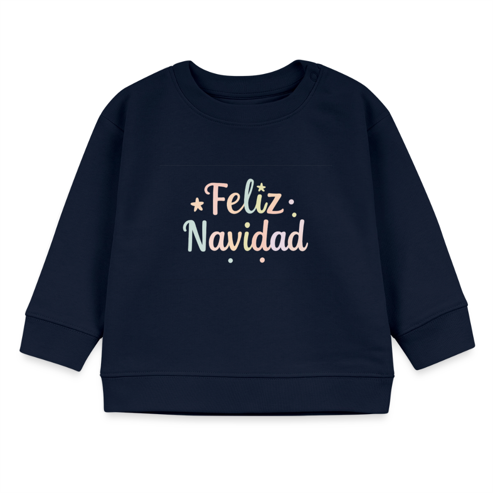 Bio-Sweatshirt "Feliz Navidad" - Navy