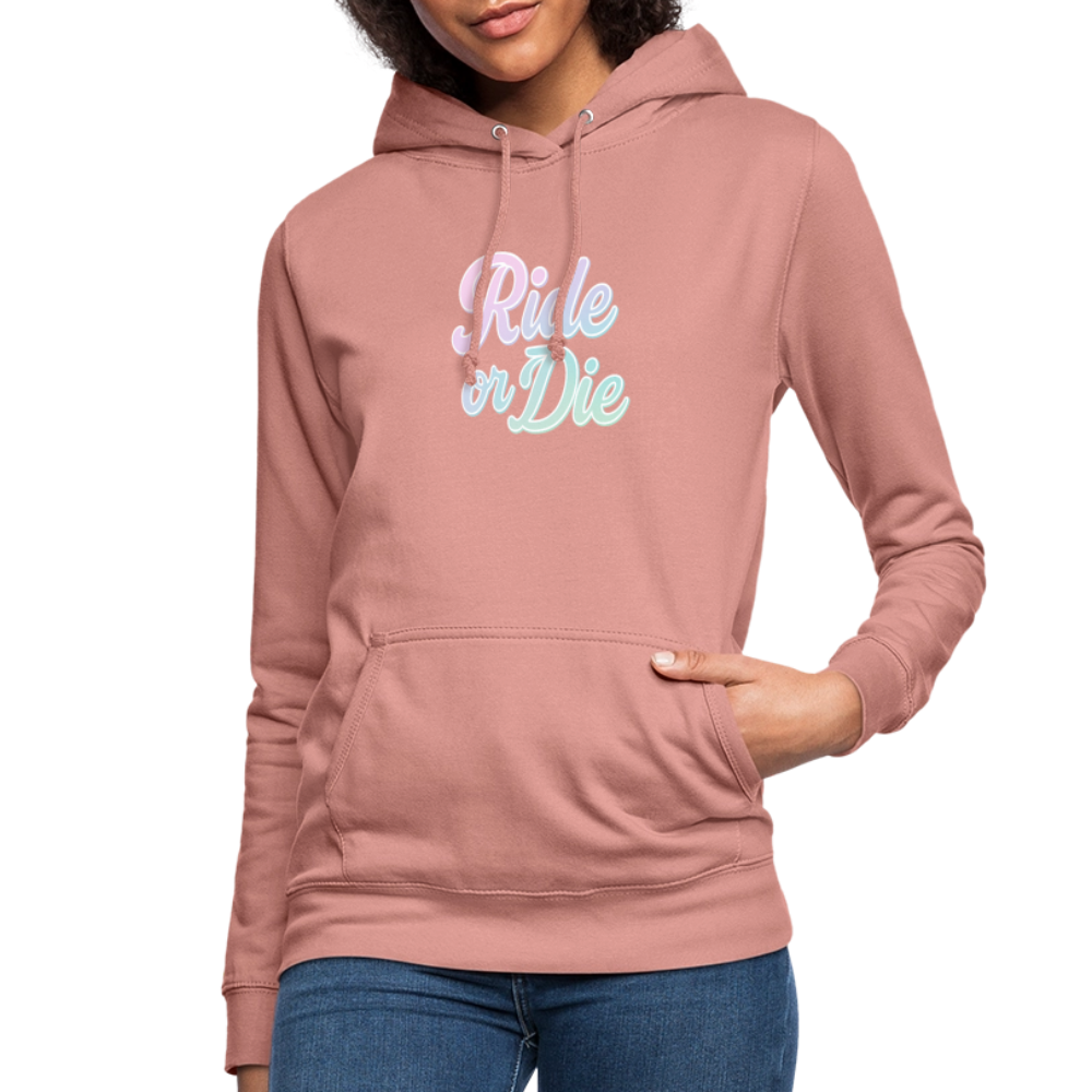 Frauen Hoodie "Ride or Die" - Altrosa