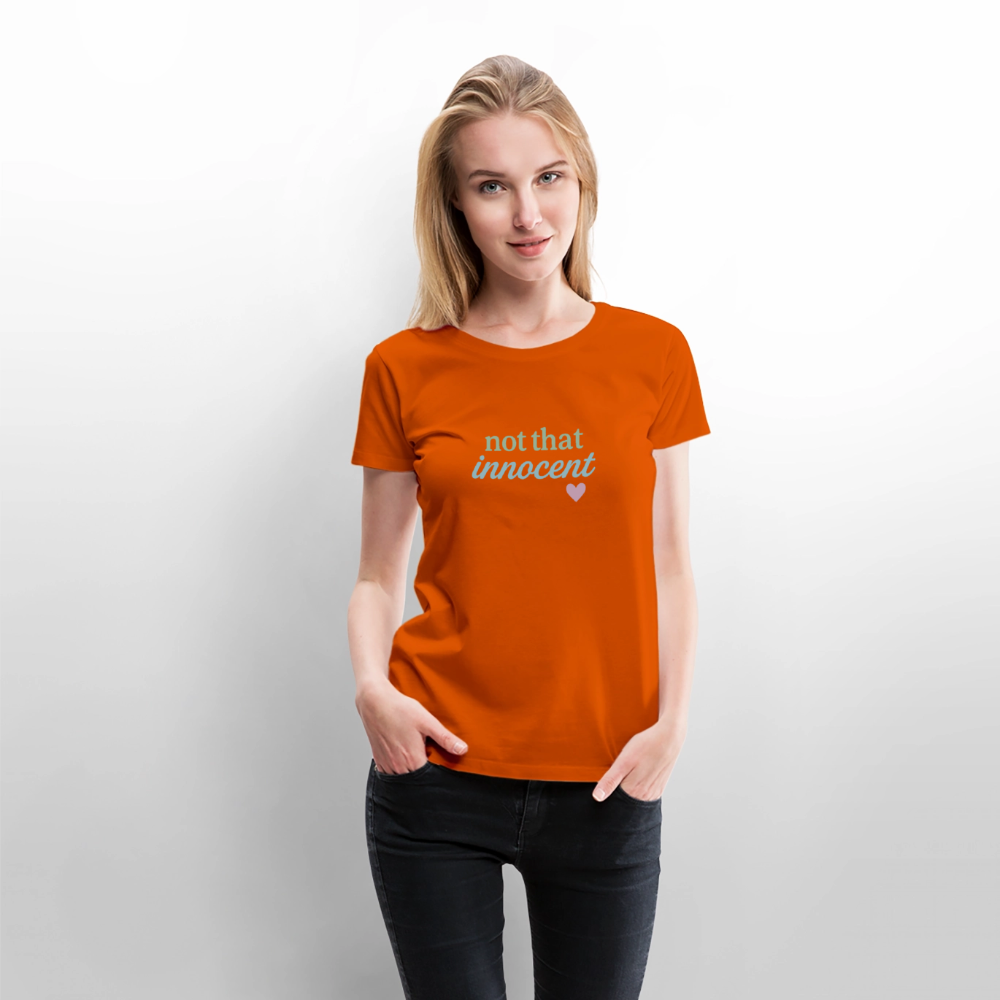 Frauen Premium T-Shirt "not that innocent" - Orange 