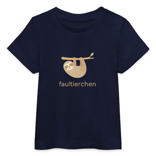 Baby Bio-T-Shirt "Faultier" - Navy