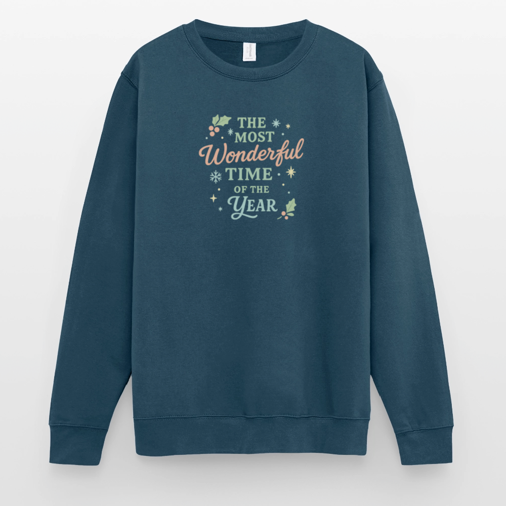 Unisex Pullover "The Most Wonderful Time" - Indigoblau