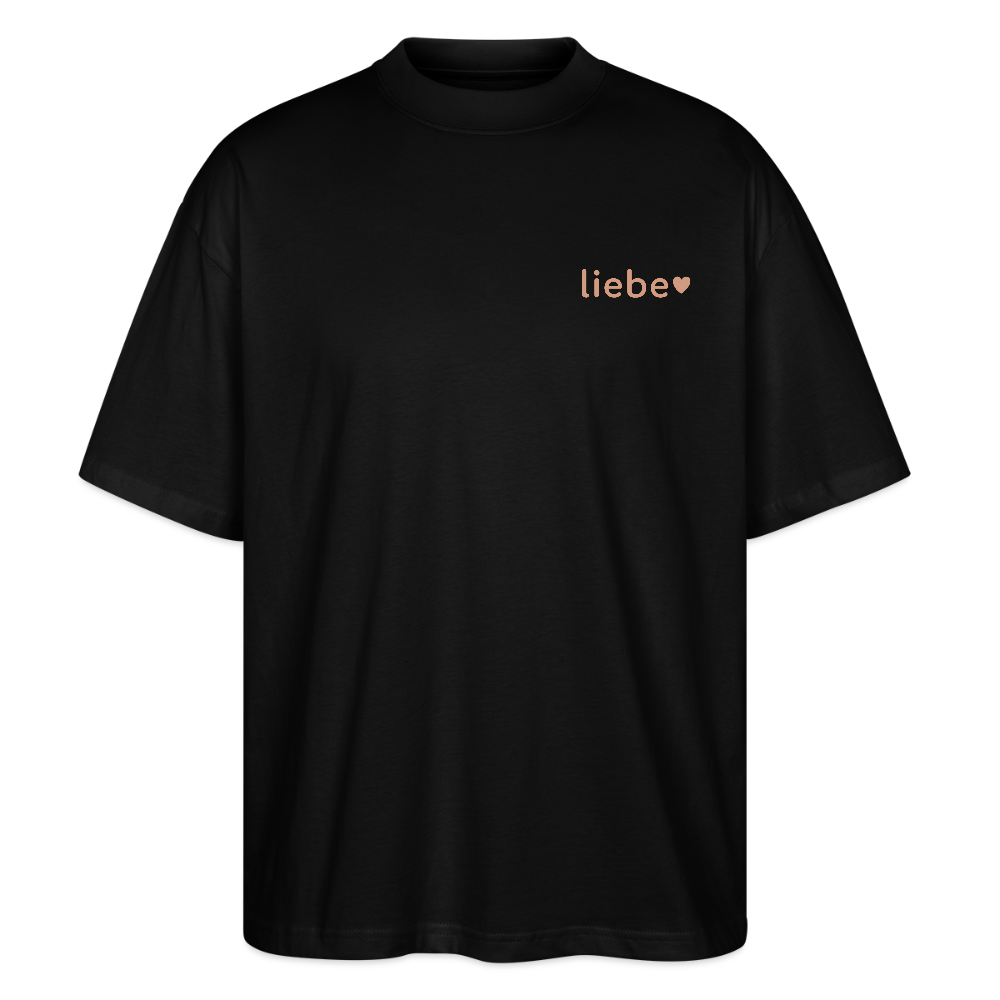 Oversized Shirt "liebe" - Schwarz