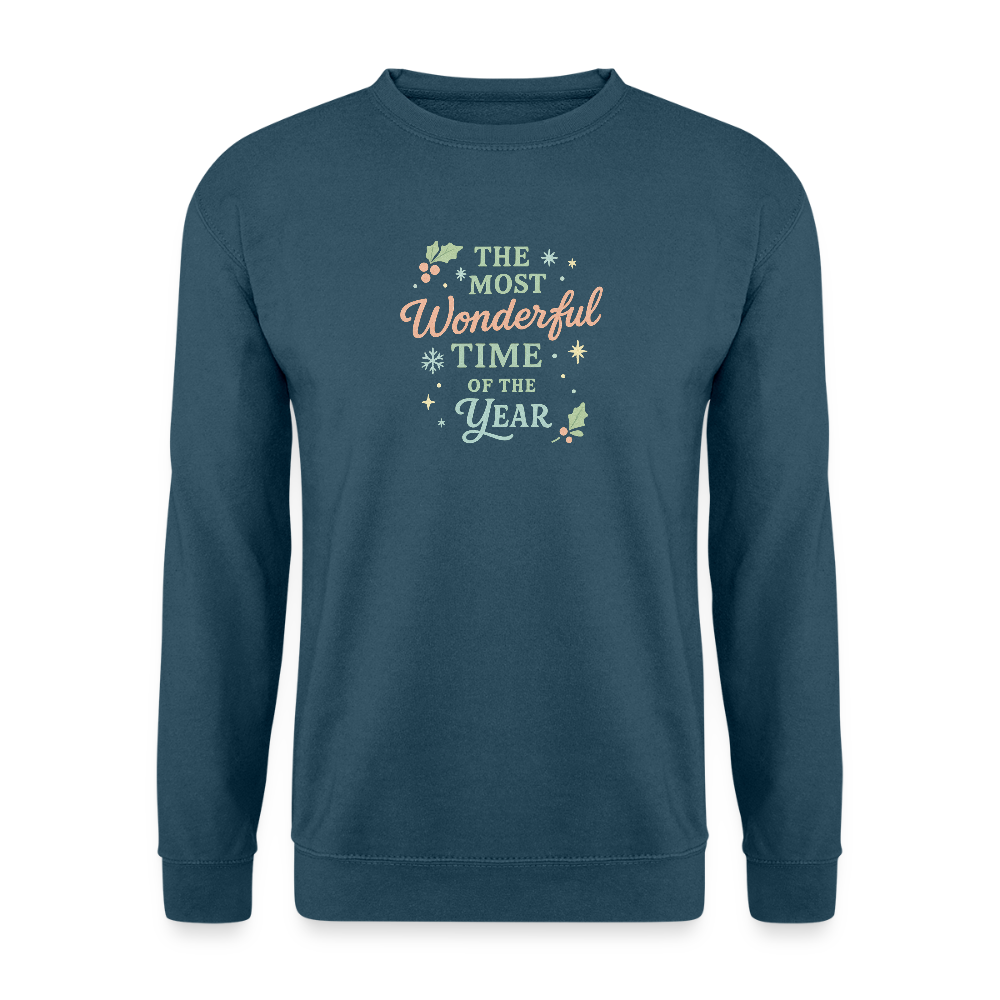 Unisex Pullover "The Most Wonderful Time" - Indigoblau