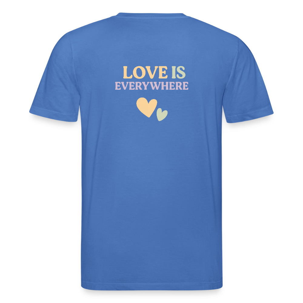 Unisex Bio-T-Shirt "Love is everywhere" - Achtsames Blau