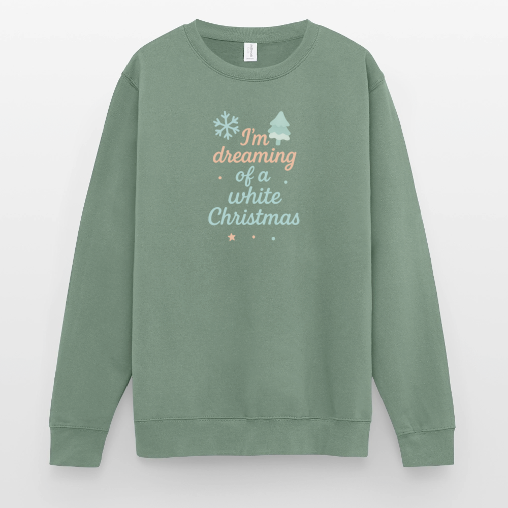 Unisex Pullover "White Christmas" - Graugrün