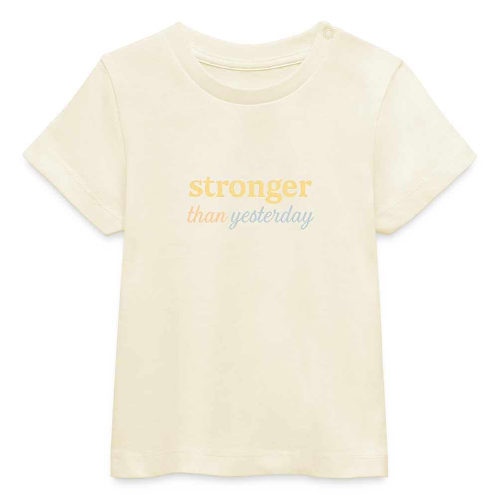 Baby Bio-T-Shirt "stronger than yesterday" - Weißgrau