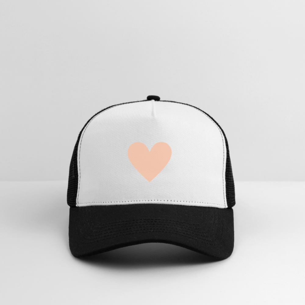 Cap "Herz" - Weiß/Schwarz