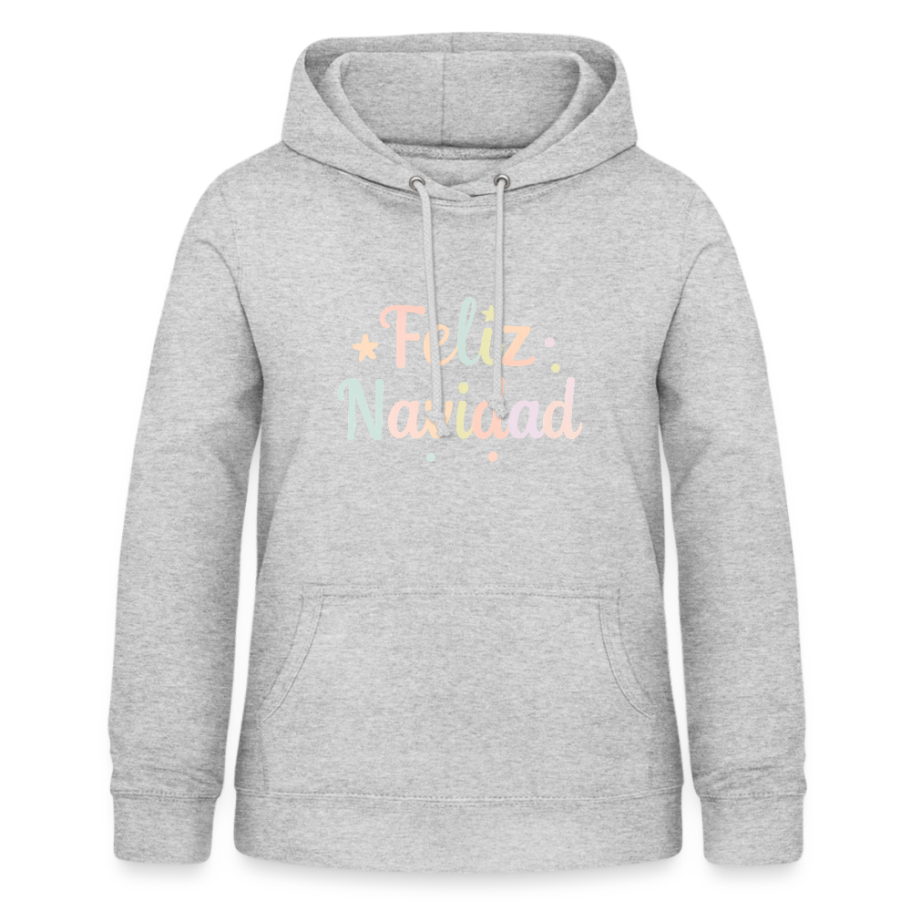 Frauen Hoodie "Feliz Navidad" - Hellgrau meliert