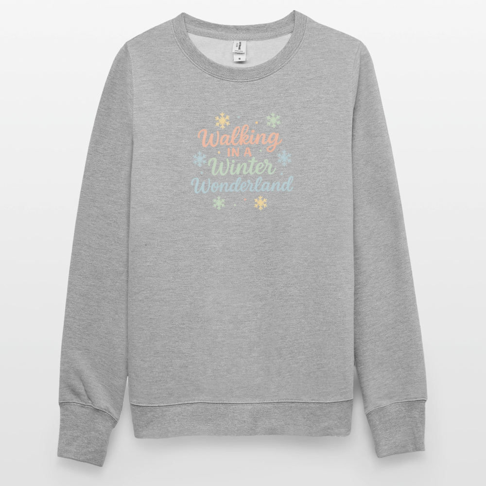 Unisex Pullover "Winter Wonderland" - Weißgrau meliert