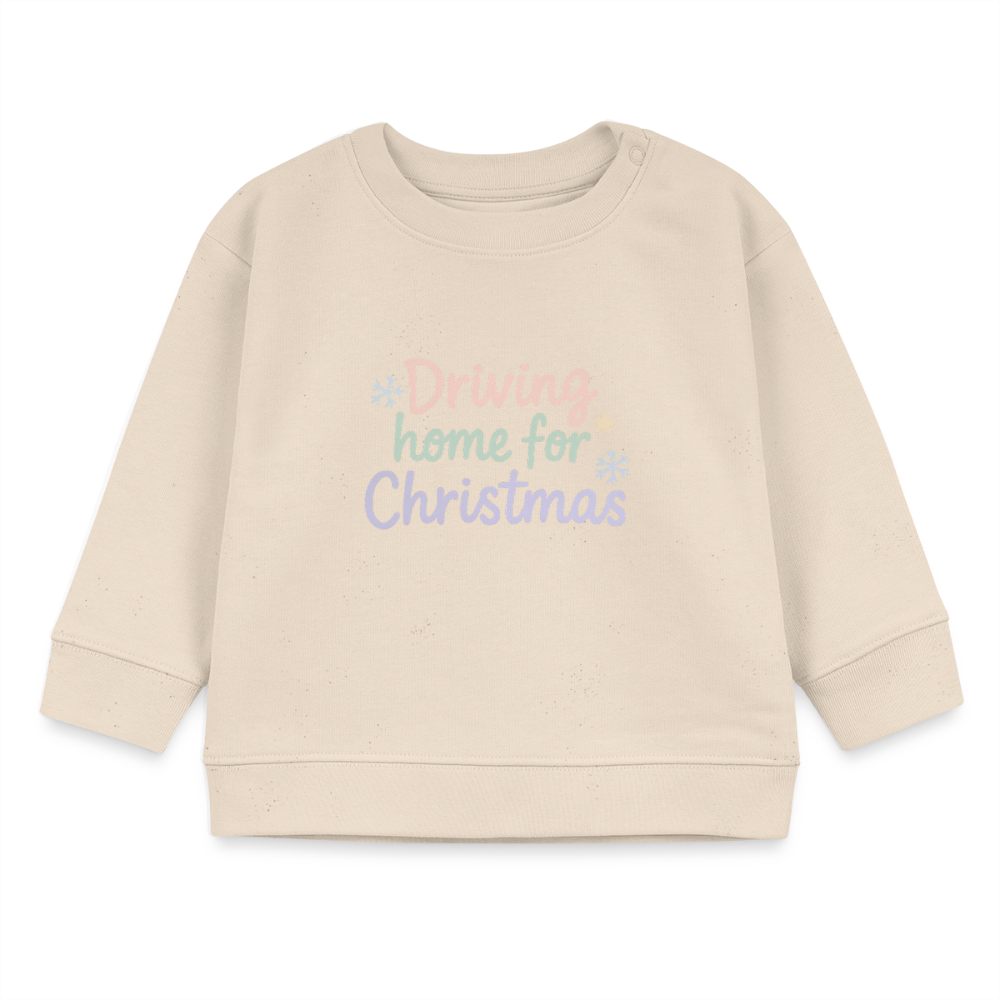 Bio-Sweatshirt "Driving home for Christmas" - Weißgrau