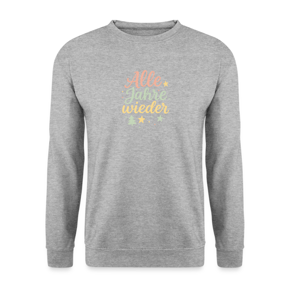 Unisex Pullover "Alle Jahre wieder" - Weißgrau meliert