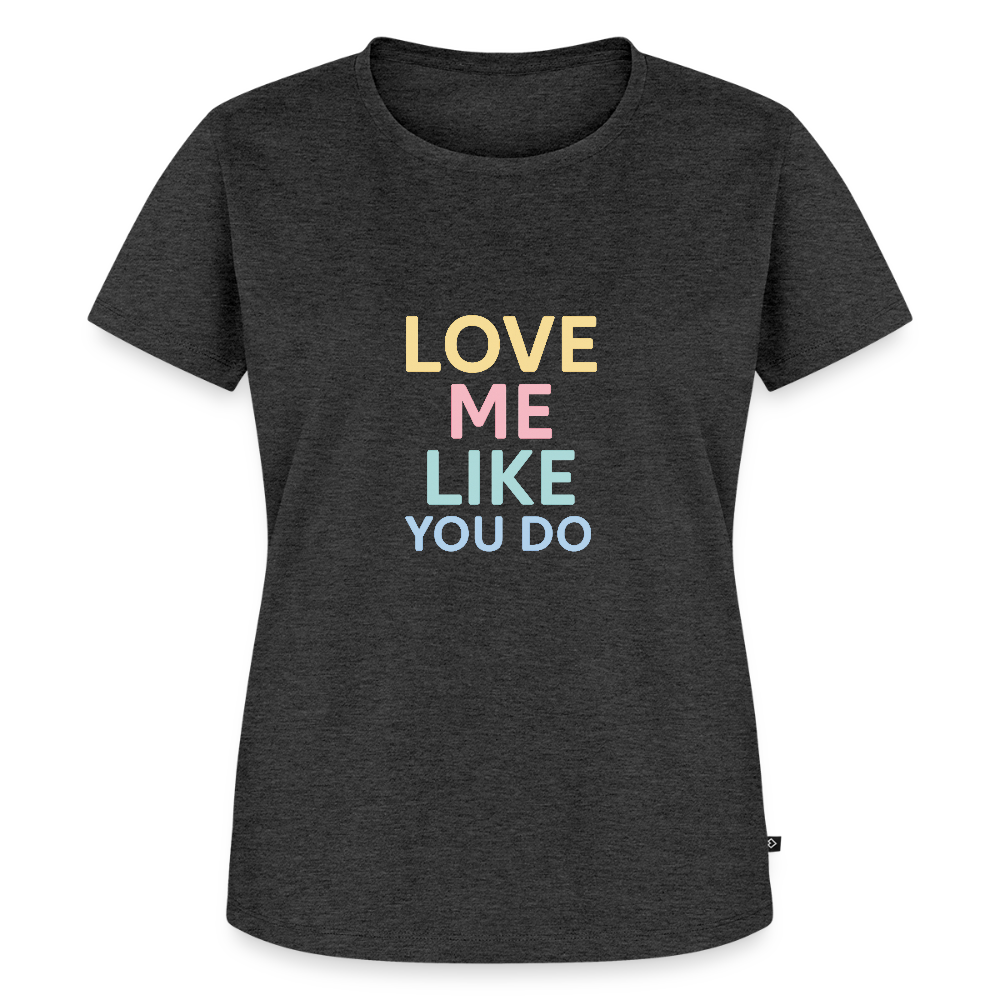 Frauen Premium T-Shirt "love me" - Anthrazit meliert