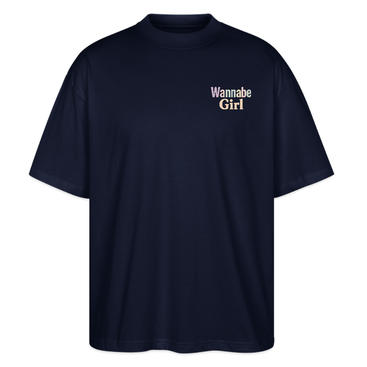 Oversized Shirt "Wannabe Girl" - Navy