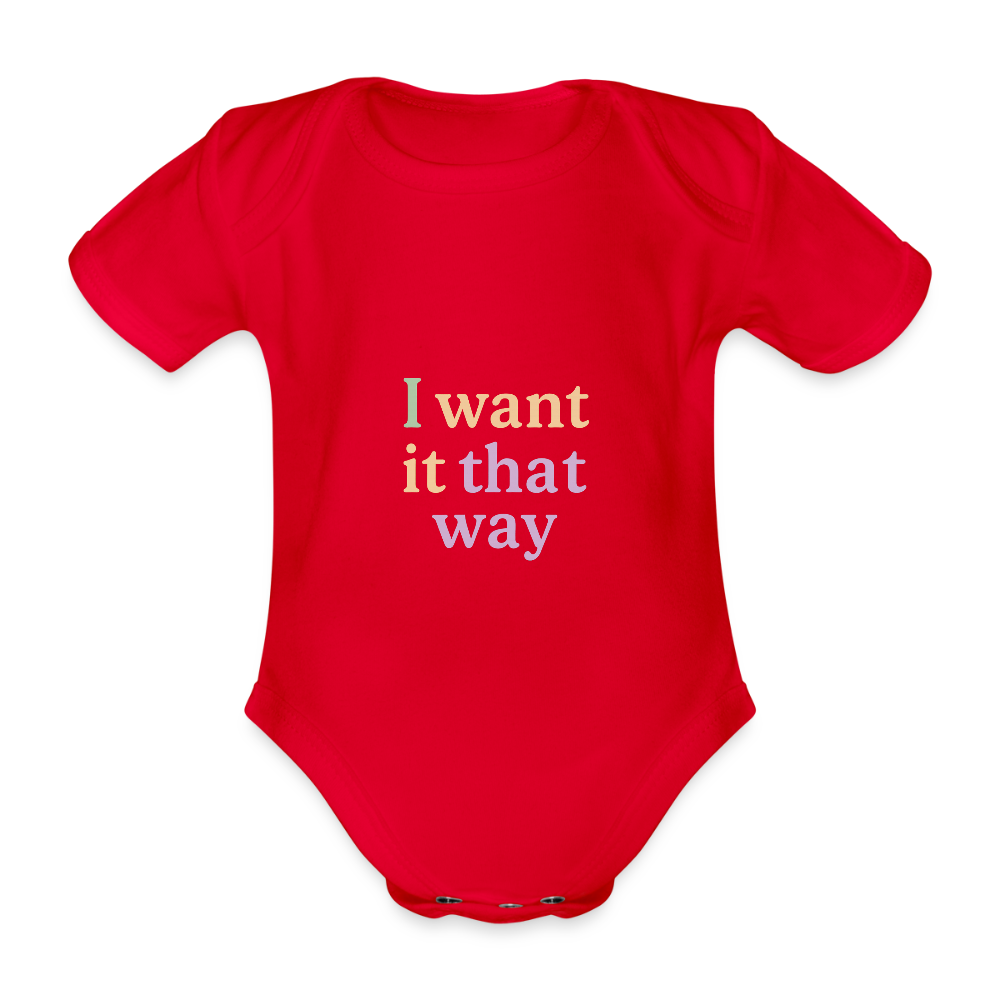 Baby Bio-Kurzarm-Body "that way" - Rot