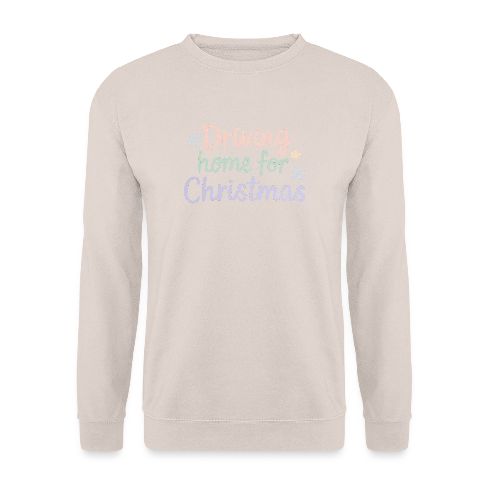 Unisex Pullover "Driving home for Christmas" - Sand