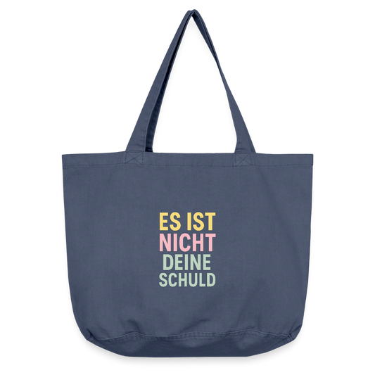 Vintage-Washed Shopper "nicht deine Schuld" - Vintage Denim