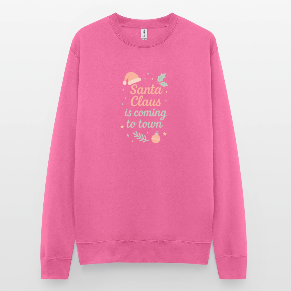 Unisex Pullover "Santa Claus is coming to town" - Pink