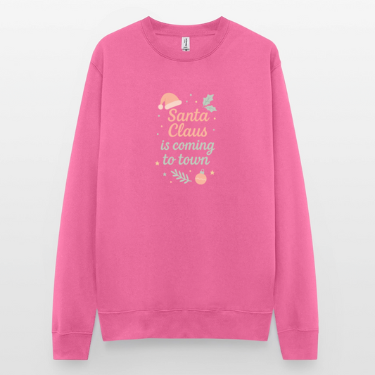 Unisex Pullover "Santa Claus is coming to town" - Pink