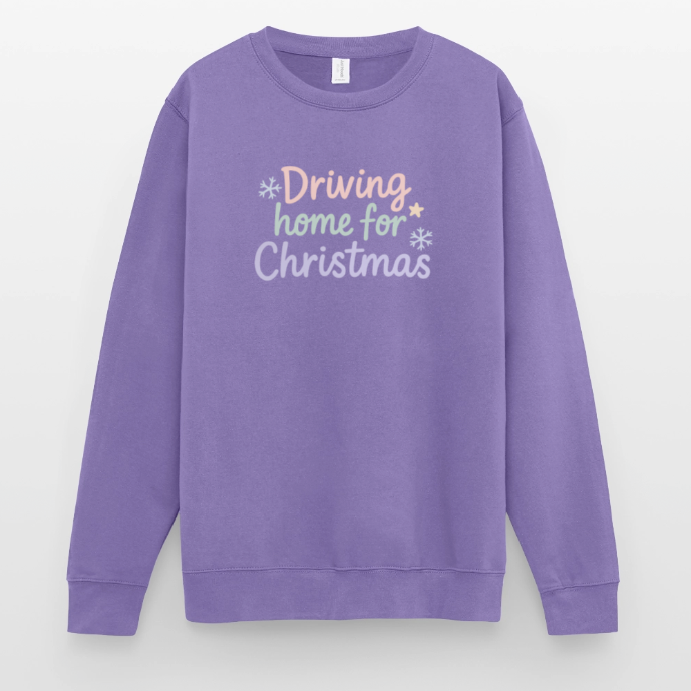 Unisex Pullover "Driving home for Christmas" - Lavendel
