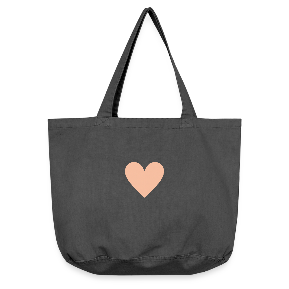 Vintage-Washed Shopper "Herz" - Vintage Schwarz