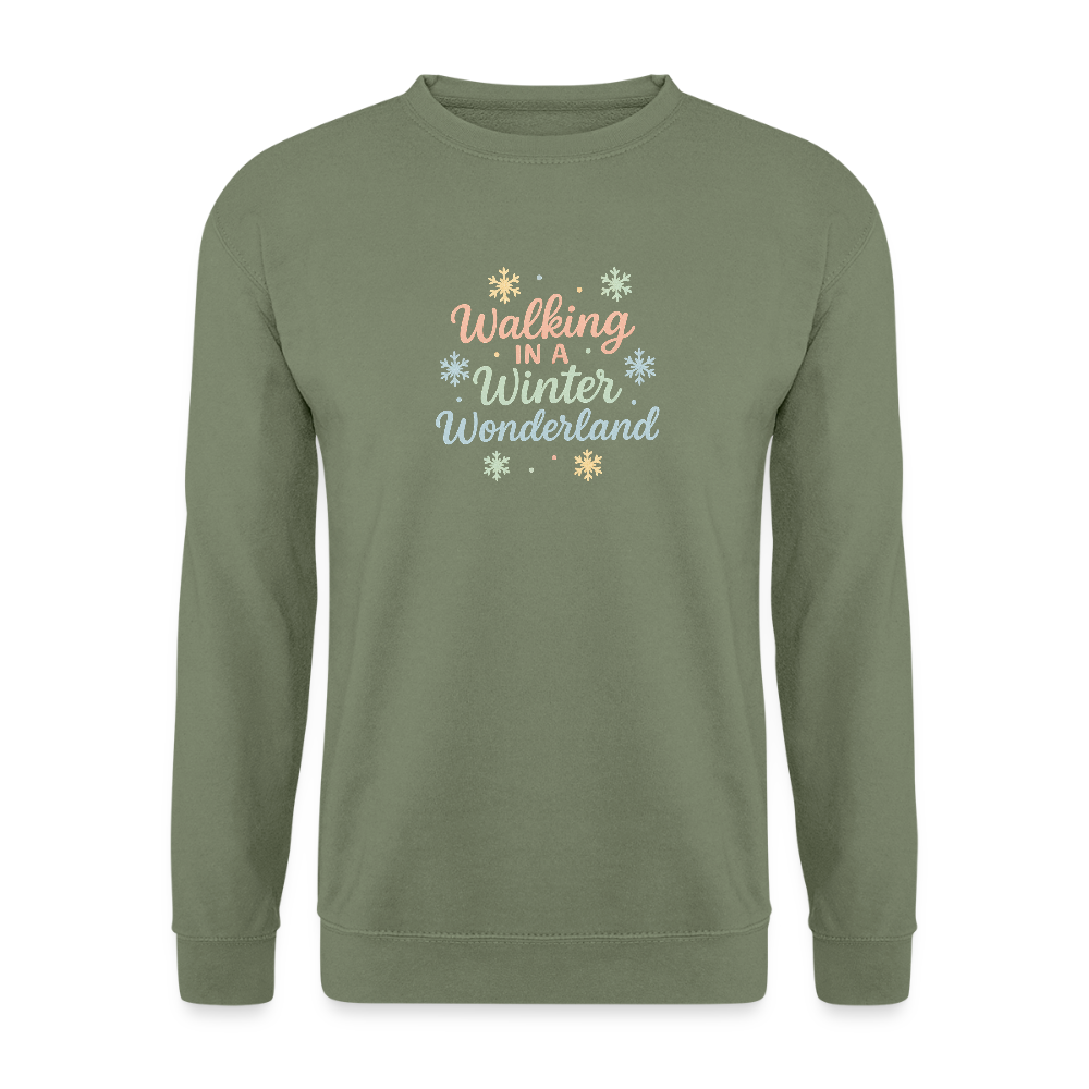 Unisex Pullover "Winter Wonderland" - Armeegrün