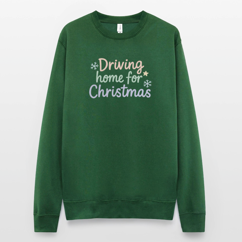 Unisex Pullover "Driving home for Christmas" - Grün