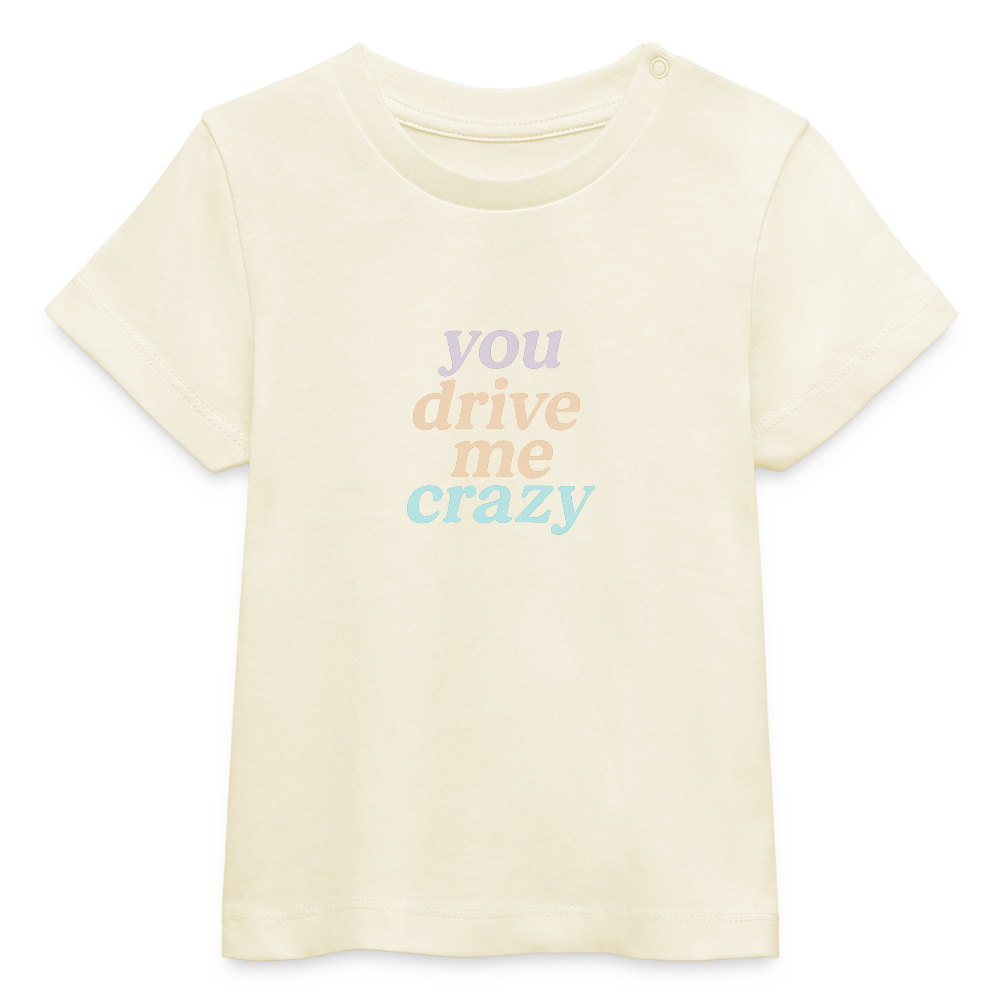 Baby Bio-T-Shirt "you drive me crazy" - Weißgrau