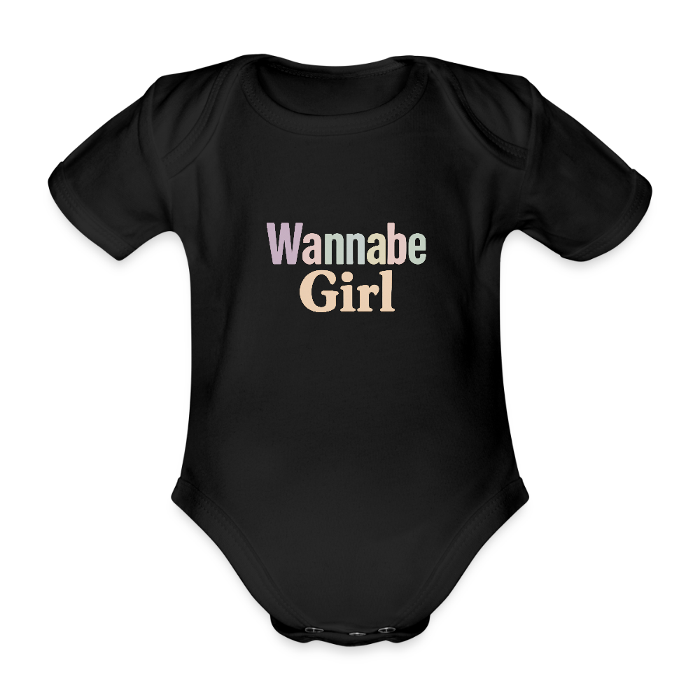 Baby Bio-Kurzarm-Body "Wannabe Girl" - Schwarz