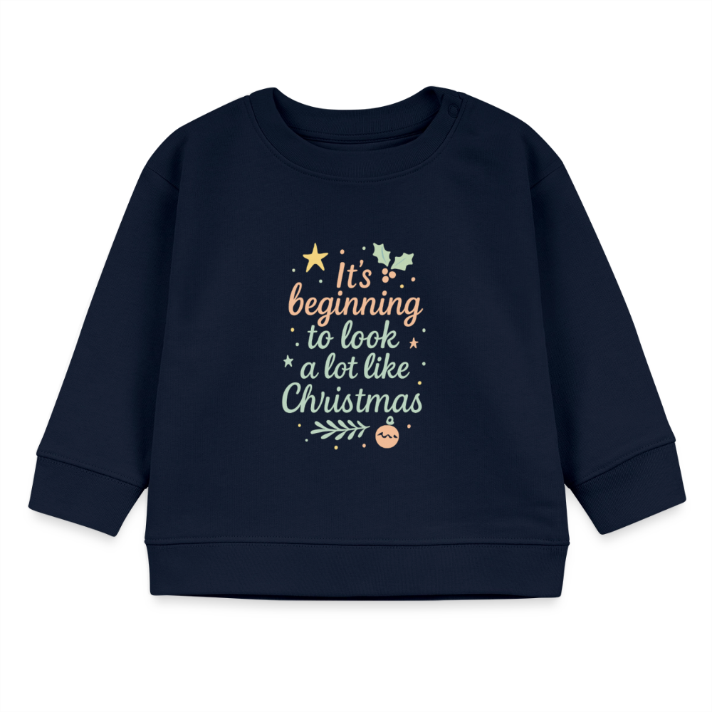 Kids Bio-Sweatshirt "It's beginning to look like Christmas" - Navy
