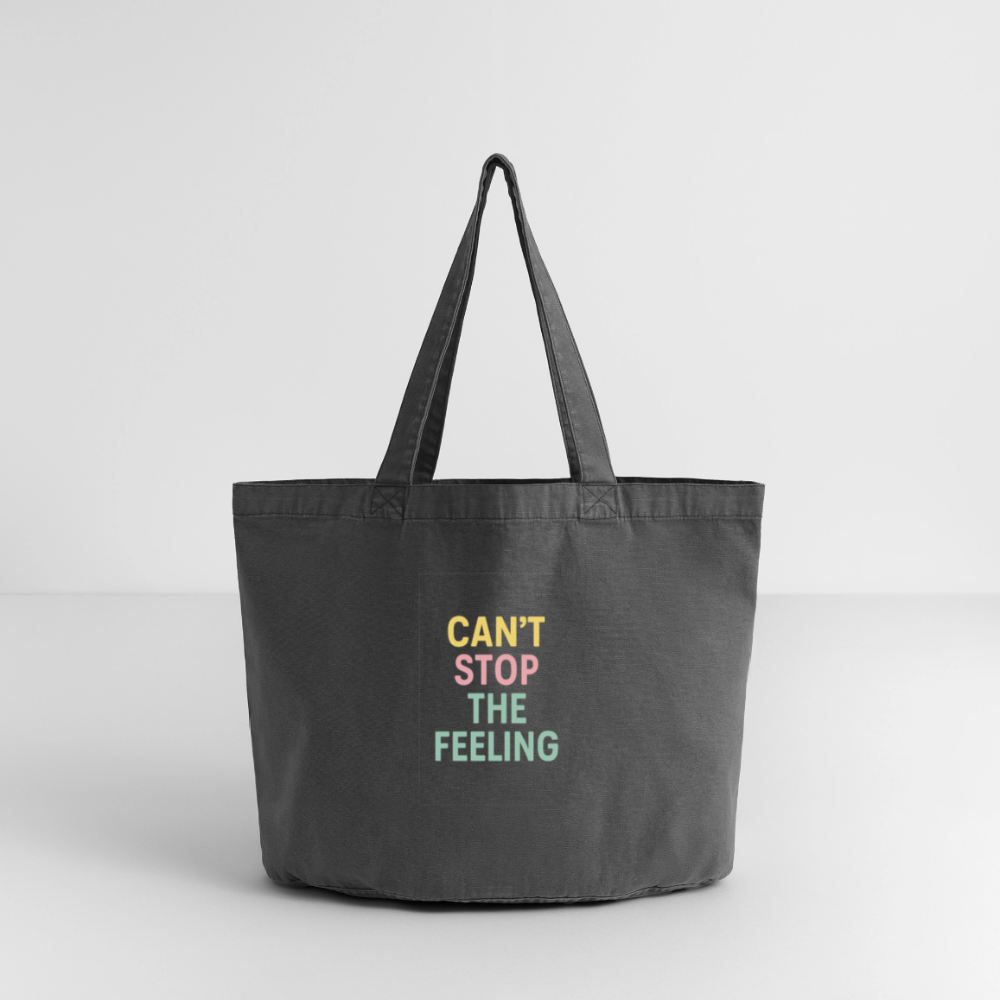 Vintage-Washed Shopper "can't stop the feeling" - Vintage Schwarz