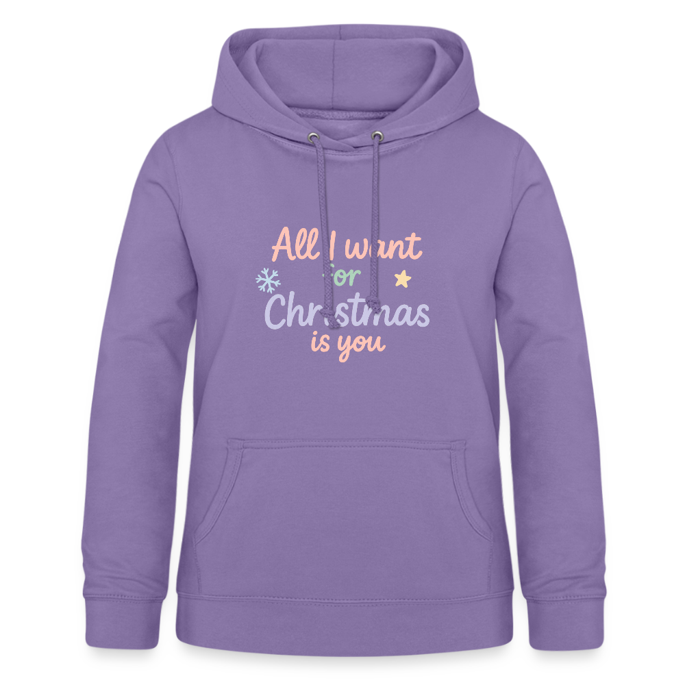 Frauen Hoodie "All I want for Christmas" - Lavendel