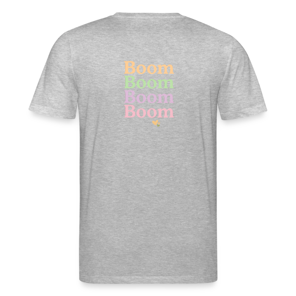 Unisex Bio-T-Shirt "Boom Boom Boom Boom" - Grau meliert