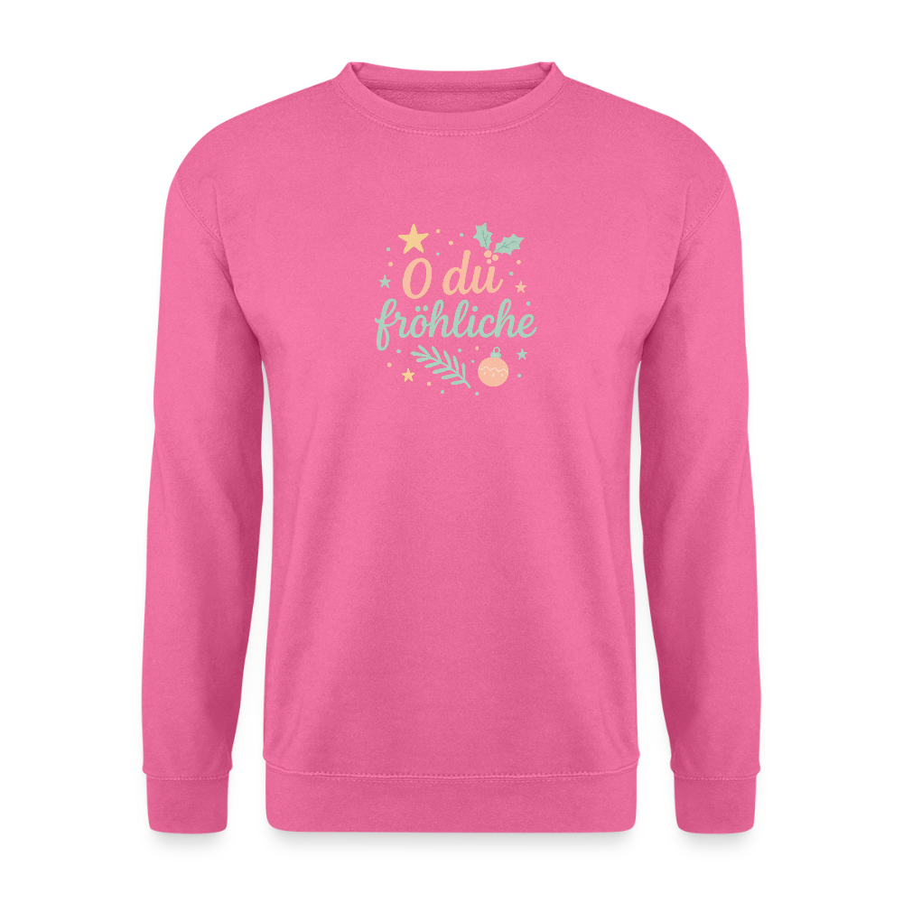 Unisex Pullover "O du fröhliche" - Pink