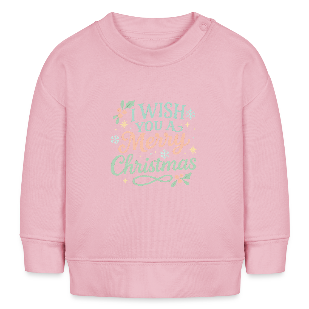 Kids Bio-Sweatshirt "I wish you a merry christmas" - Hellrosa