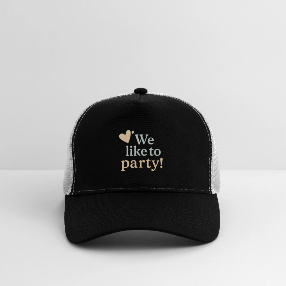 Cap "We like to party!" - Schwarz/Steingrau