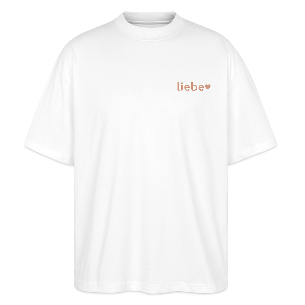 Oversized Shirt "liebe" - Weiß