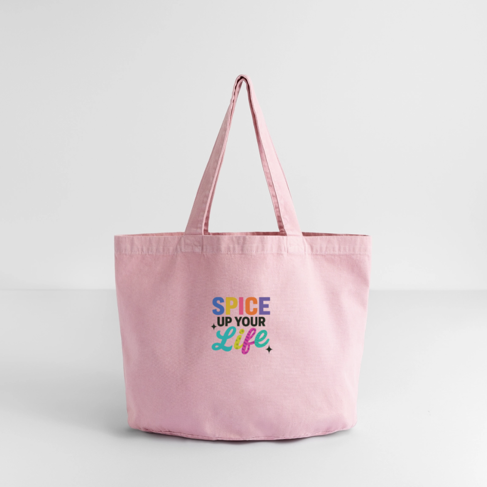 Vintage-Washed Shopper "spice up your life" - Vintage Rosa