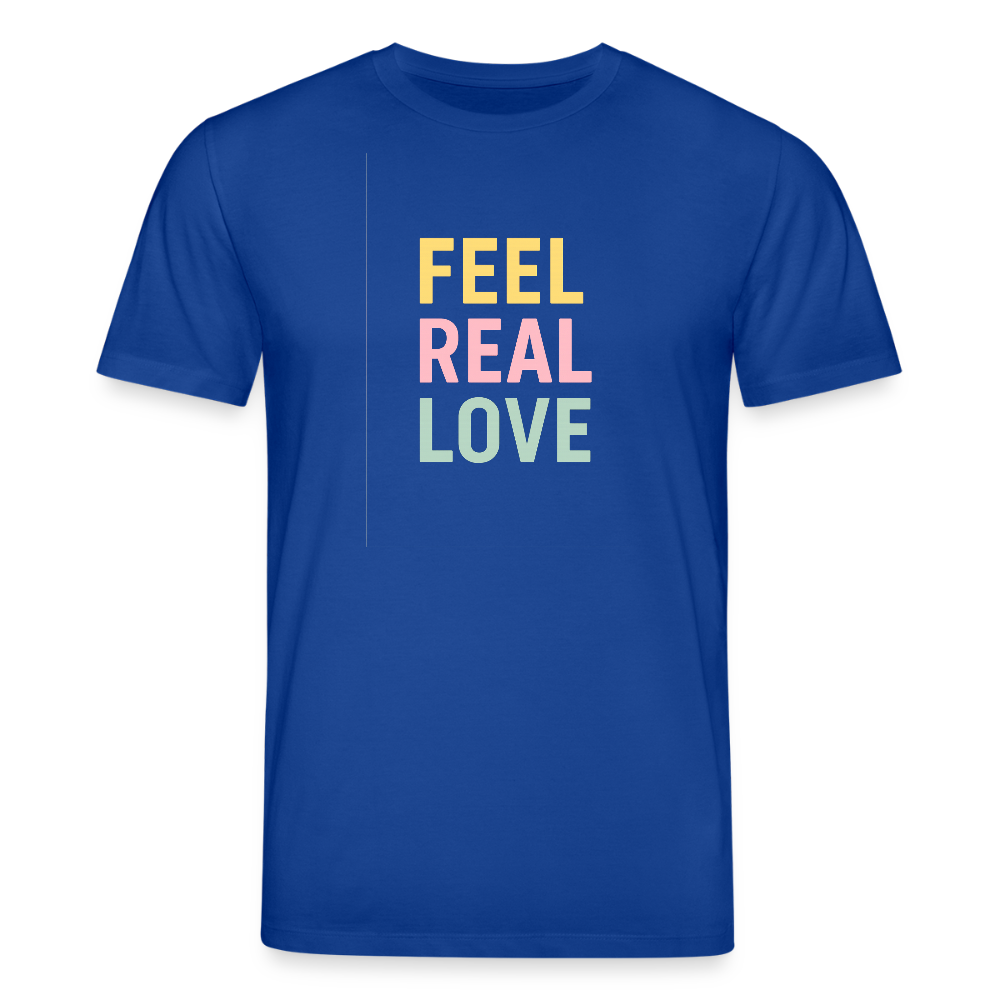 Unisex Bio-T-Shirt "feel real love" - Dunkelblau