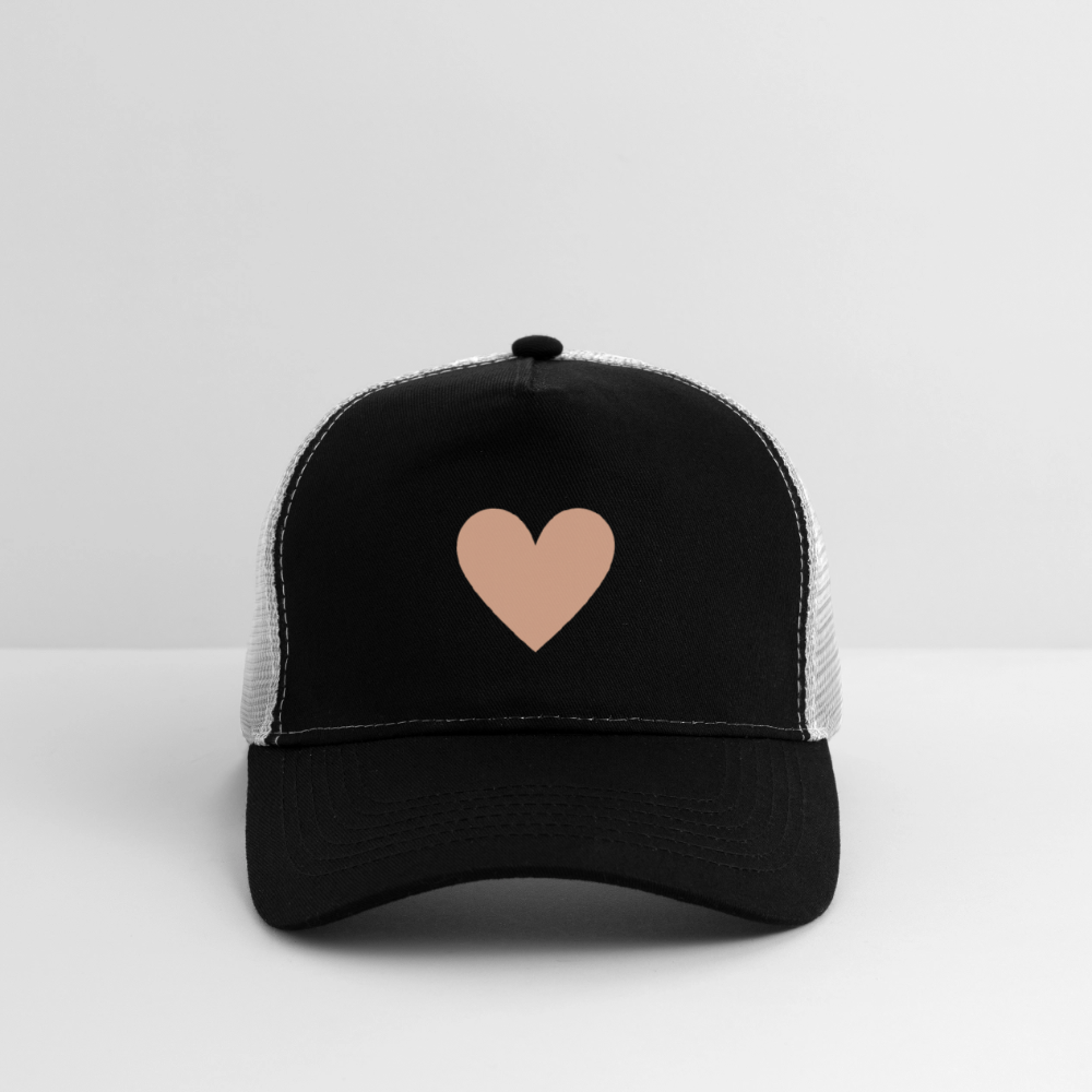 Cap "Herz" - Schwarz/Steingrau
