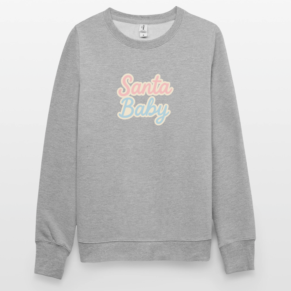 Unisex Pullover "Santa Baby" - Weißgrau meliert
