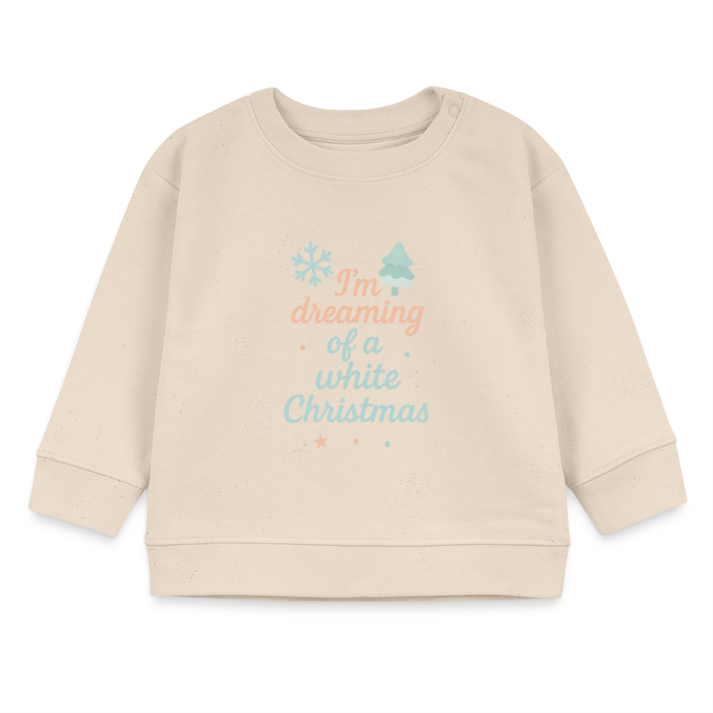 Kids Bio-Sweatshirt "White Christmas" - Weißgrau