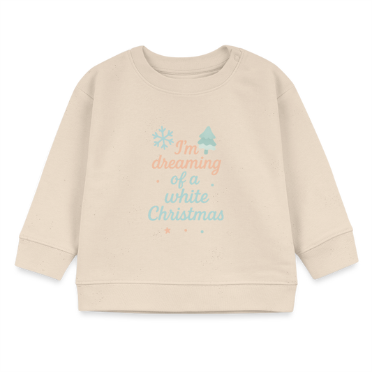 Kids Bio-Sweatshirt "White Christmas" - Weißgrau