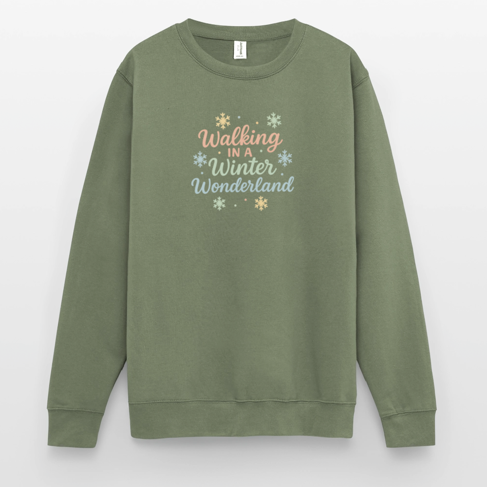 Unisex Pullover "Winter Wonderland" - Armeegrün