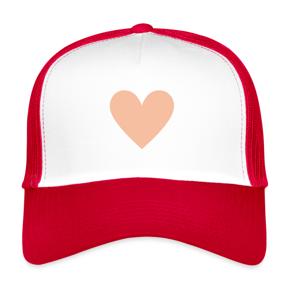 Cap "Herz" - Weiß/Rot