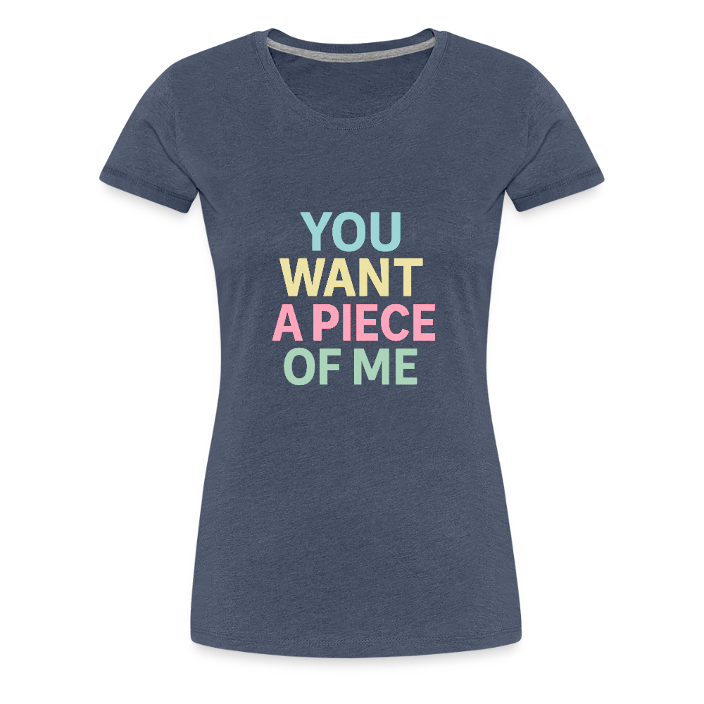 Frauen Premium T-Shirt "piece of me" - Blau meliert