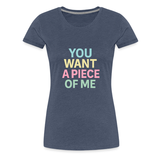 Frauen Premium T-Shirt "piece of me" - Blau meliert