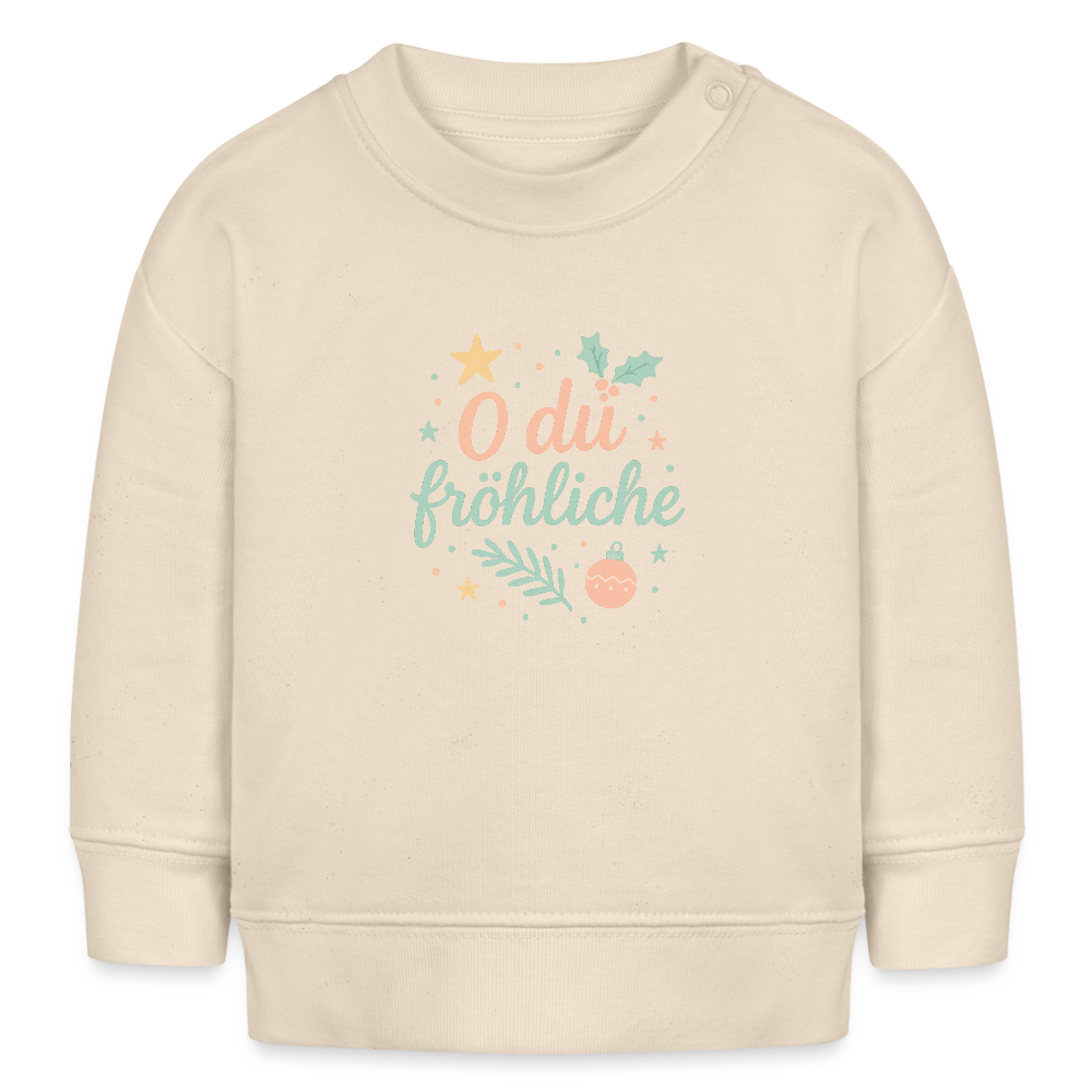 Kids Bio-Sweatshirt "O du fröhliche" - Weißgrau